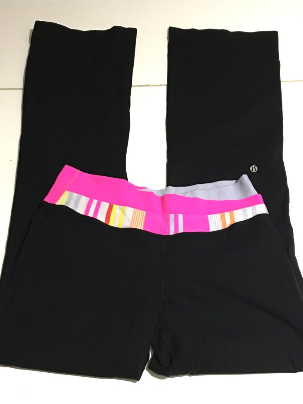 Lululemon Pants Womens 8 Black Crossover Waistband Flare Pull On Yoga